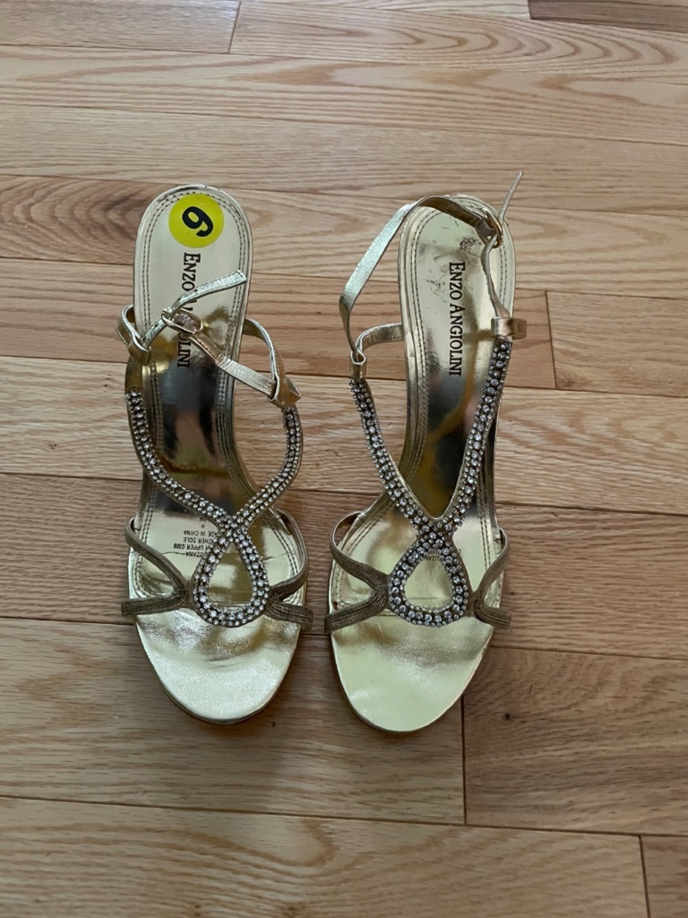 Enzo Angiolini Sandals, Gold, Slingback, Size 9